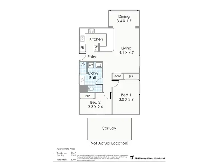 Floorplan of Homely apartment listing, 32/45 Leonard Street, Victoria Park WA 6100