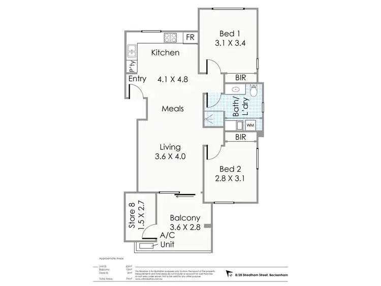 Floorplan of Homely apartment listing, 8, 28 Streatham Street, Beckenham WA 6107