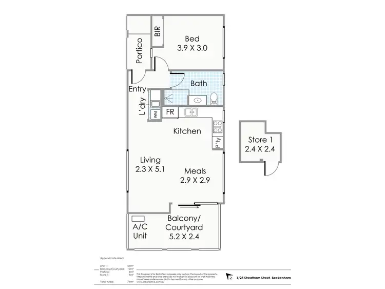 Floorplan of Homely apartment listing, 1, 28 Streatham Street, Beckenham WA 6107