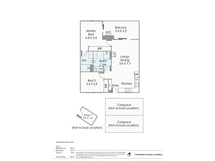 Floorplan of Homely apartment listing, 7, 18 Miranda Crescent, Coolbellup WA 6163