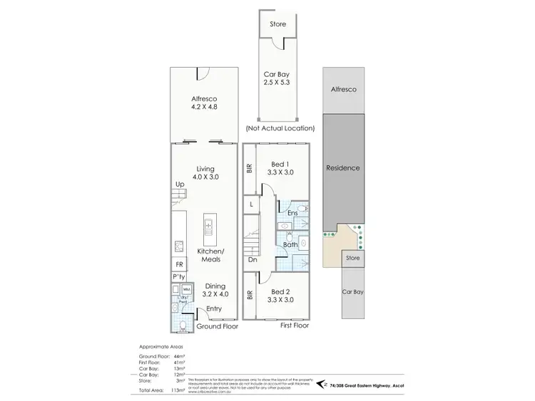 Floorplan of Homely townhouse listing, 74/308 Great Eastern Highway, Ascot WA 6104
