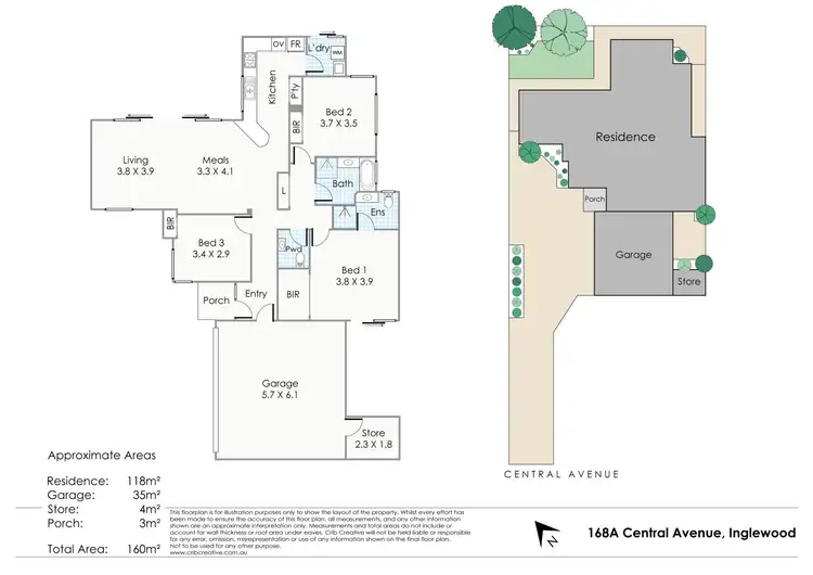 Floorplan of Homely house listing, 168A Central Avenue, Inglewood WA 6052