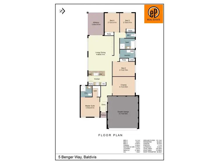 Floorplan of Homely house listing, 5 Benger Way, Baldivis WA 6171