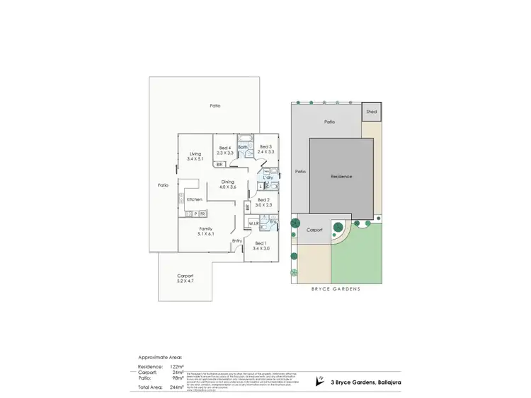 Floorplan of Homely house listing, 3 Bryce Gardens, Ballajura WA 6066