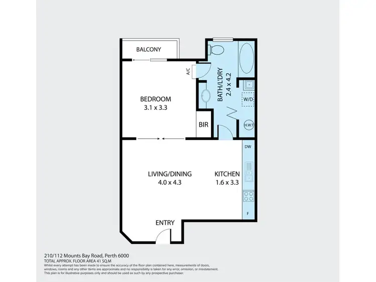 Floorplan of Homely apartment listing, 210/112 Mounts Bay Road, Perth WA 6000