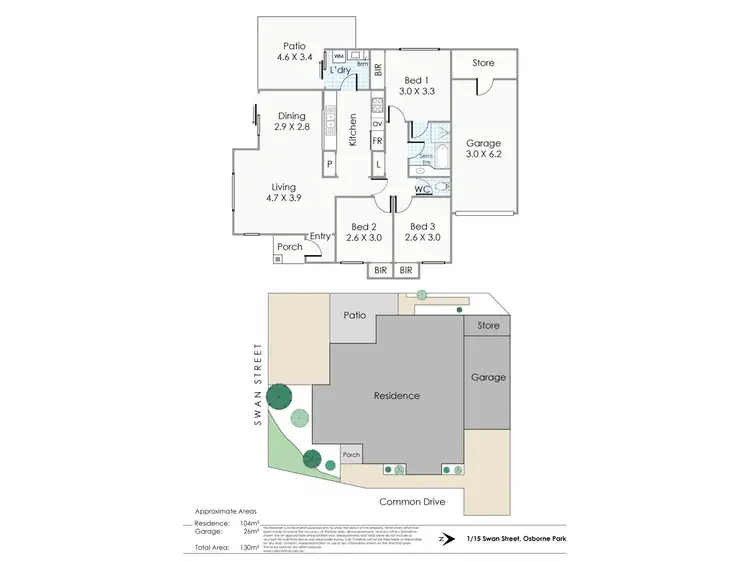 Floorplan of Homely unit listing, 1/15 Swan Street, Osborne Park WA 6017