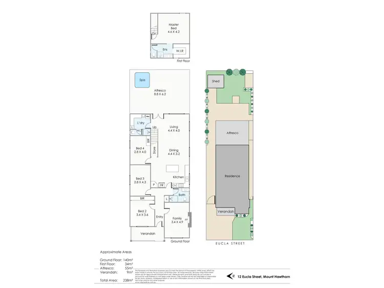 Floorplan of Homely house listing, 12 Eucla Street, Mount Hawthorn WA 6016