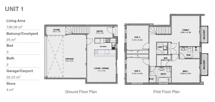 Floorplan of Homely townhouse listing, 1/37 Channon Street, Cannington WA 6107