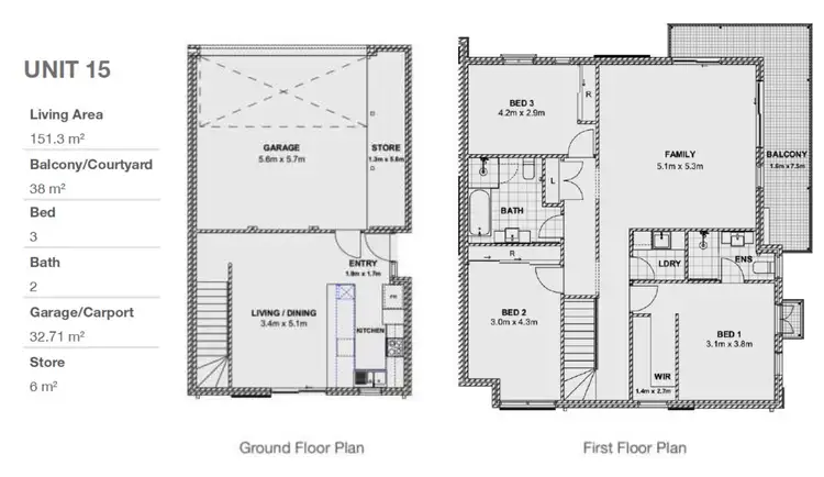 Floorplan of Homely townhouse listing, 15/37 Channon Street, Cannington WA 6107
