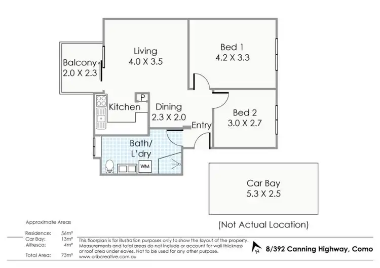 Floorplan of Homely unit listing, 8/392 Canning  Highway, Como WA 6152