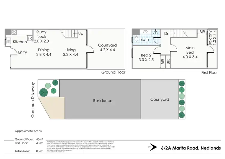 Floorplan of Homely townhouse listing, 6/2a Marita Road, Nedlands WA 6009