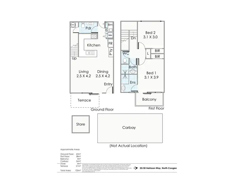Floorplan of Homely townhouse listing, 20/30 Heirisson Way, North Coogee WA 6163
