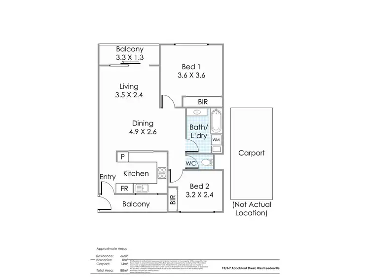 Floorplan of Homely unit listing, 13/3-7 Abbotsford Street, West Leederville WA 6007
