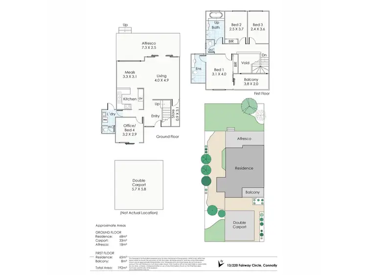 Floorplan of Homely townhouse listing, 13/220 Fairway Circle, Connolly WA 6027