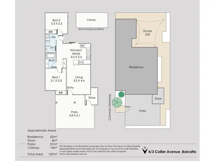 Floorplan of Homely villa listing, 4/3 Collier Avenue, Balcatta WA 6021
