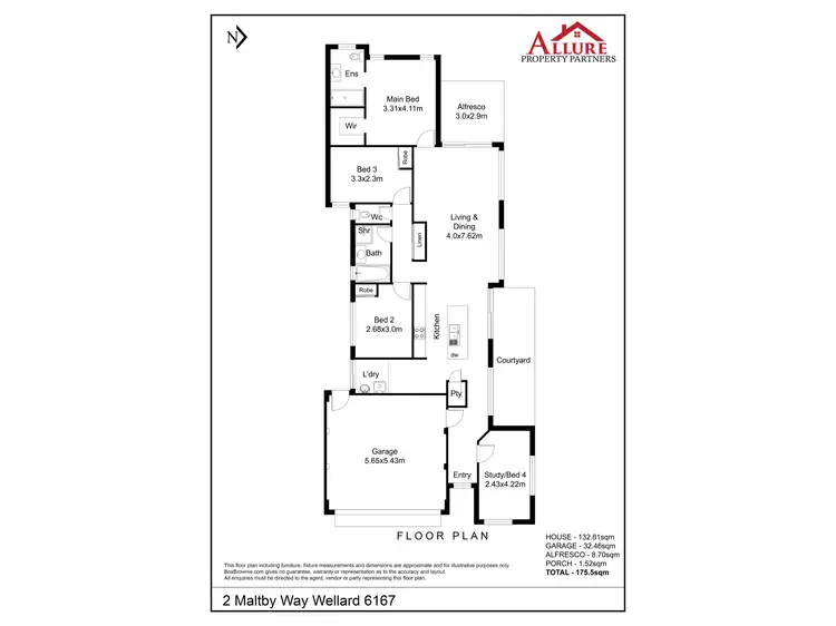 Floorplan of Homely house listing, 2 Maltby Way, Wellard WA 6170
