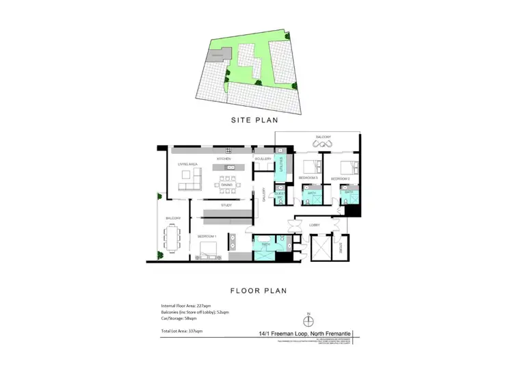 Floorplan of Homely apartment listing, 14/1 Freeman Loop, North Fremantle WA 6159
