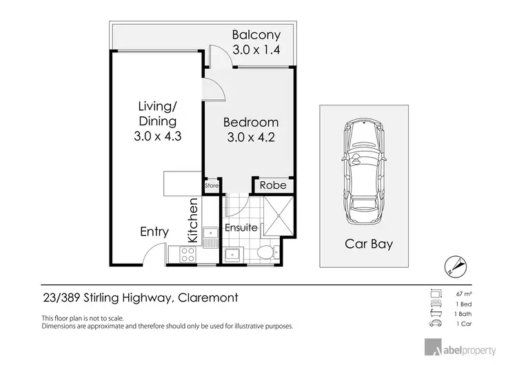 Floorplan of Homely unit listing, 23/389 Stirling Highway, Claremont WA 6010