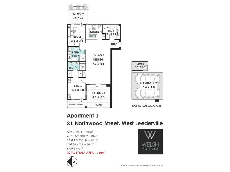 Floorplan of Homely apartment listing, 1/21 Northwood Street, West Leederville WA 6007