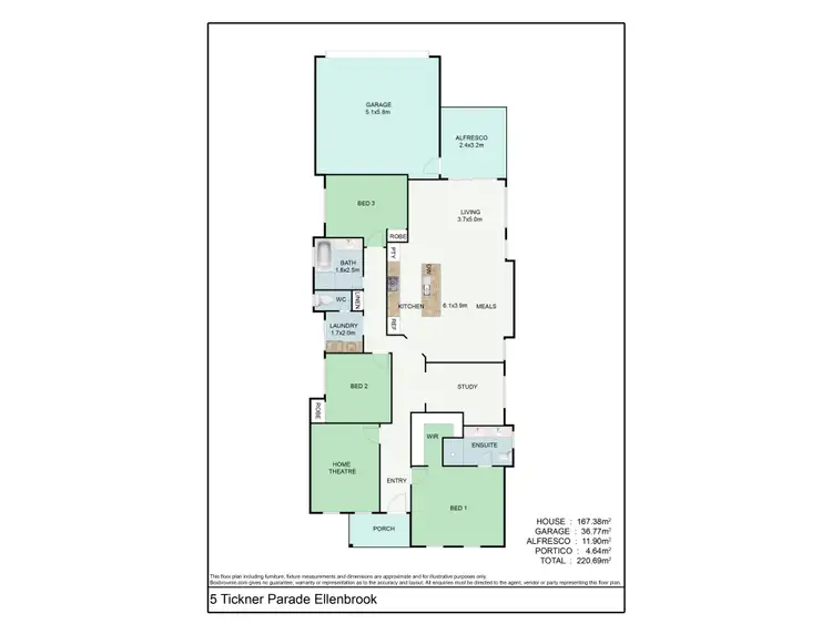 Floorplan of Homely house listing, 5 Tickner Parade, Ellenbrook WA 6069