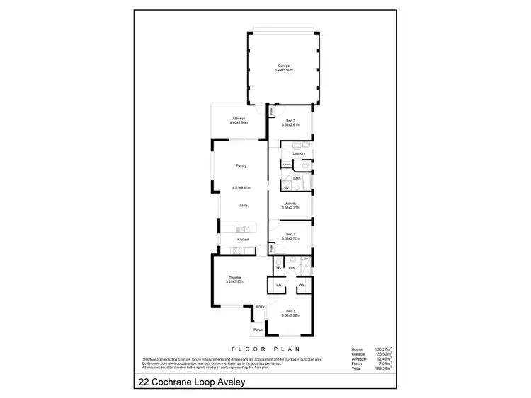 Floorplan of Homely house listing, 22 Cochrane Loop, Aveley WA 6069