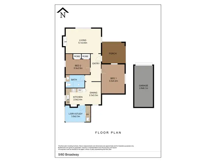 Floorplan of Homely apartment listing, 5/60 Broadway, Crawley WA 6009