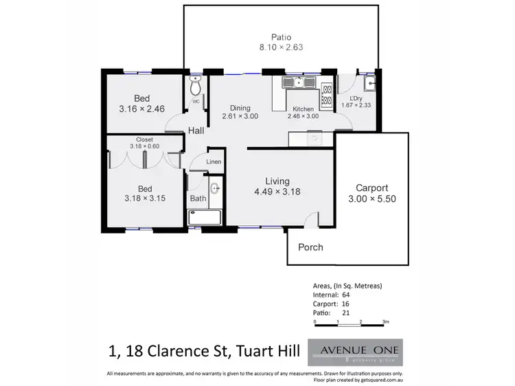 Floorplan of Homely villa listing, 1/18 Clarence Street, Tuart Hill WA 6060