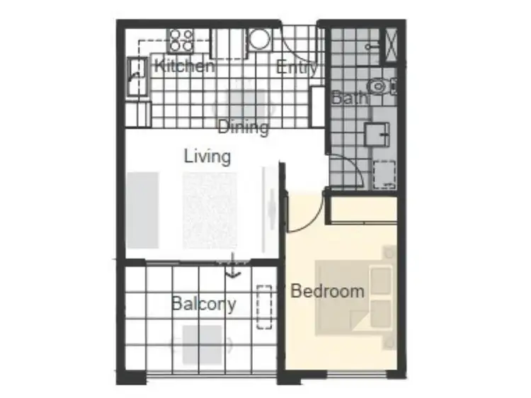 Floorplan of Homely apartment listing, 302/17 Pattie Street, Cannington WA 6107