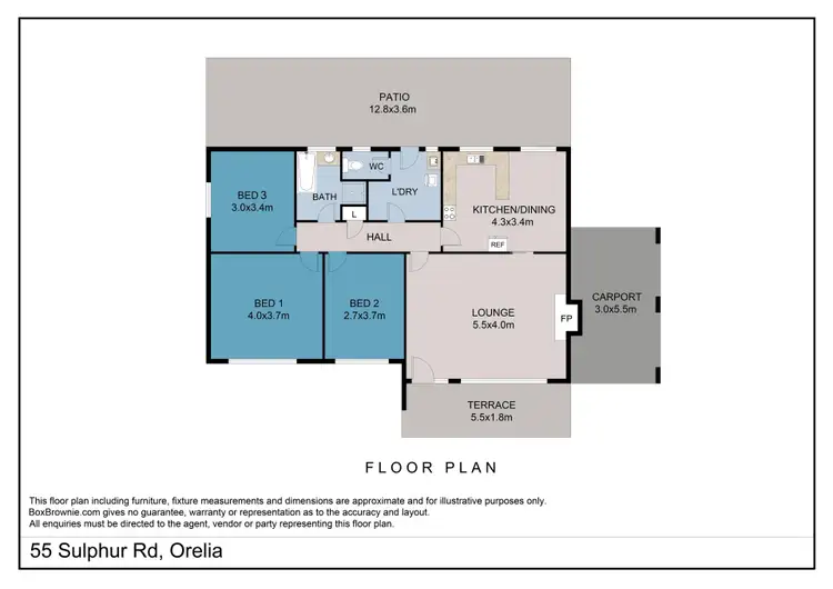 Floorplan of Homely house listing, 55 Sulphur Road, Orelia WA 6167