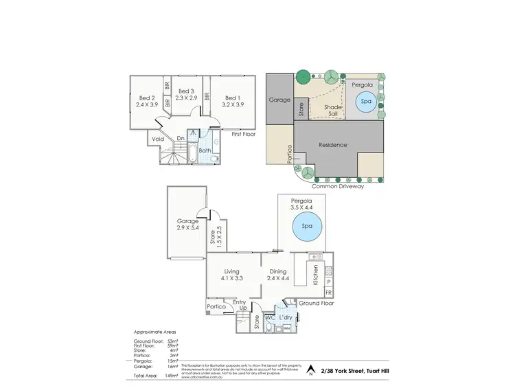 Floorplan of Homely townhouse listing, 2/38 York Street, Tuart Hill WA 6060