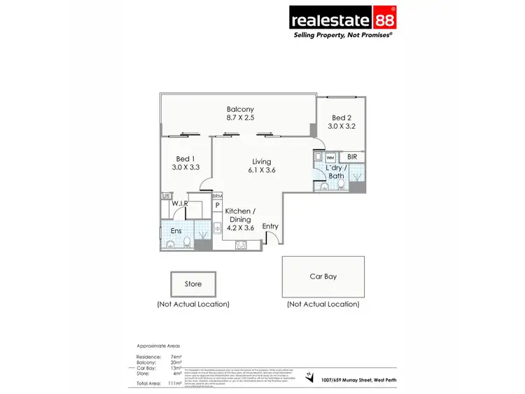 Floorplan of Homely apartment listing, 1007/659 Murray Street, West Perth WA 6005