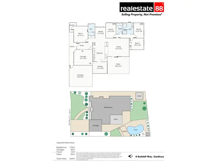Floorplan of Homely house listing, 8 Barblett Way, Kardinya WA 6163