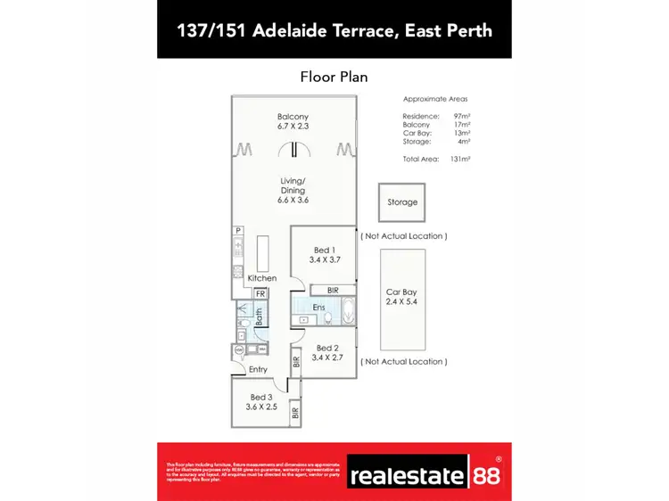 Floorplan of Homely apartment listing, 137/151 Adelaide Terrace, East Perth WA 6004