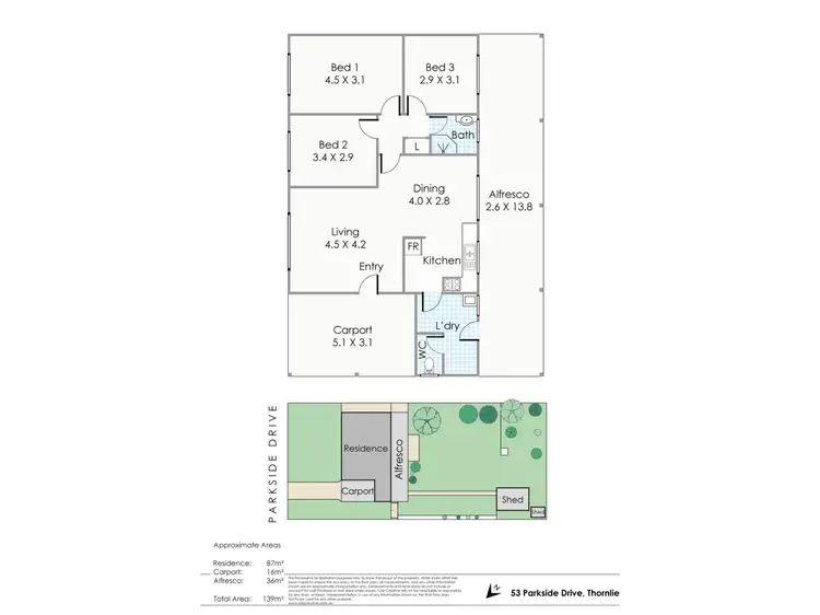 Floorplan of Homely house listing, 53 Parkside Drive, Thornlie WA 6108