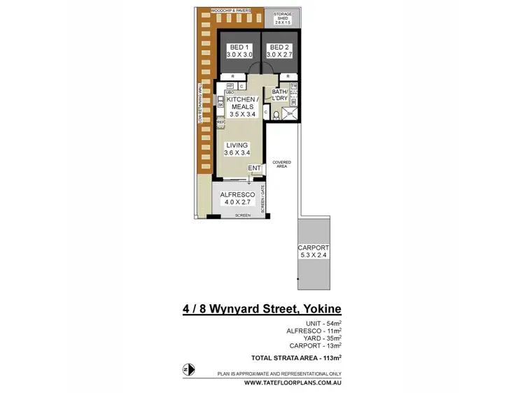Floorplan of Homely apartment listing, 4/8 Wynyard Street, Yokine WA 6060