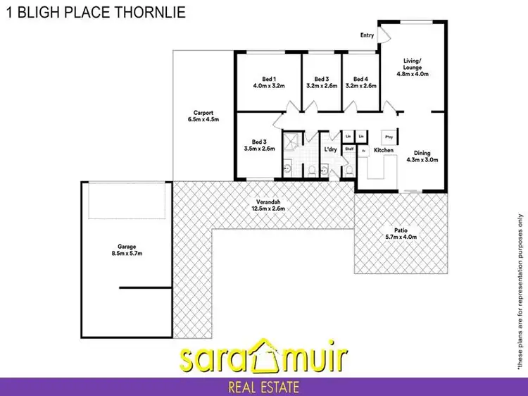 Floorplan of Homely house listing, 1 Bligh Place, Thornlie WA 6108