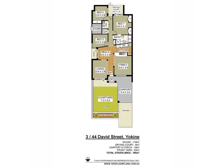 Floorplan of Homely villa listing, 3/44 David Street, Yokine WA 6060