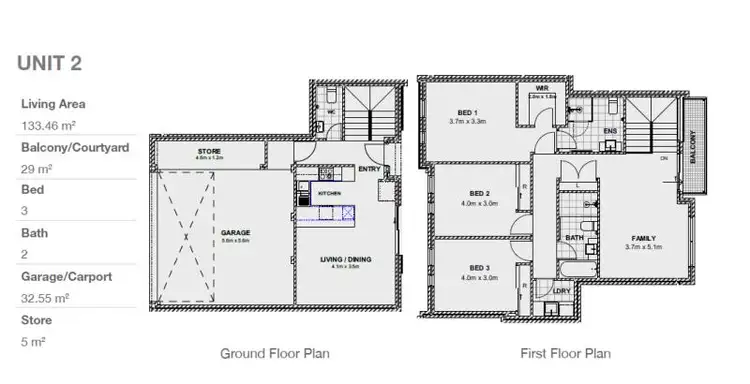 Floorplan of Homely townhouse listing, 2/37 Channon Street, Cannington WA 6107