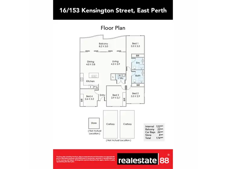 Floorplan of Homely apartment listing, 16/153 Kensington Street, East Perth WA 6004