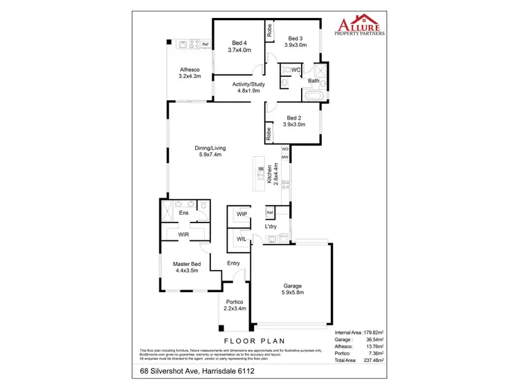 Floorplan of Homely house listing, 68 Silvershot Ave, Harrisdale WA 6112