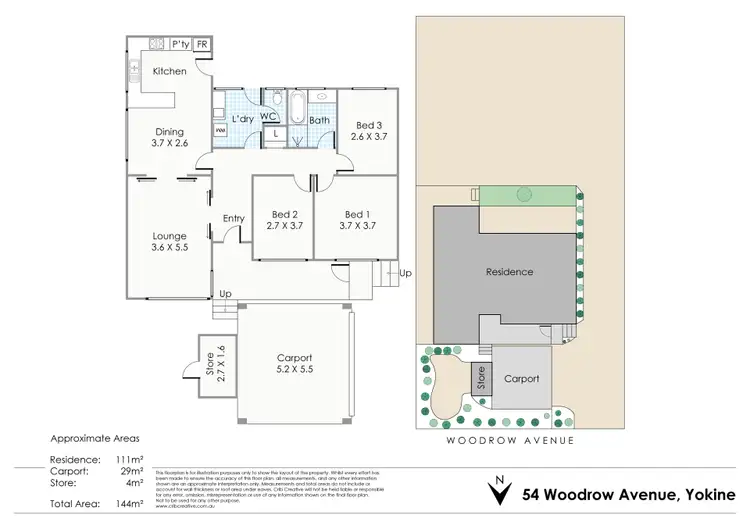 Floorplan of Homely house listing, 54 Woodrow Avenue, Yokine WA 6060