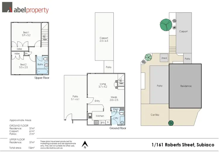 Floorplan of Homely townhouse listing, 1/161 Roberts Road, Subiaco WA 6008