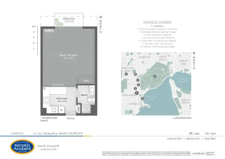 Floorplan of Homely apartment listing, 32/212 Hampden Road, Crawley WA 6009
