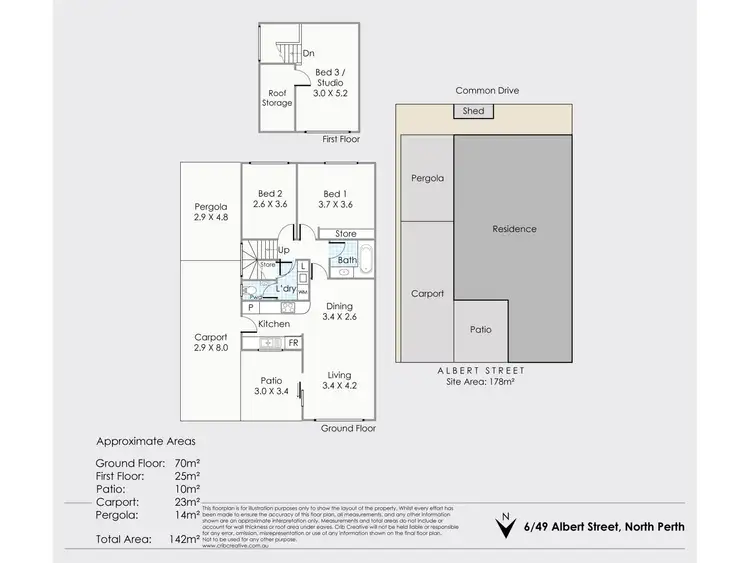 Floorplan of Homely townhouse listing, 6/49 Albert Street, North Perth WA 6006