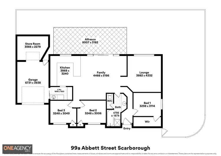 Floorplan of Homely semi-detached listing, 99A Abbett Street, Scarborough WA 6019
