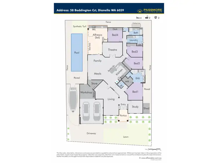 Floorplan of Homely house listing, 58 BODDINGTON CIRCUIT, Dianella WA 6059