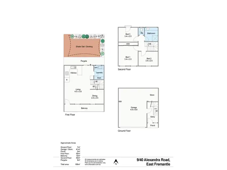 Floorplan of Homely townhouse listing, 9/40 Alexandra Road, East Fremantle WA 6158
