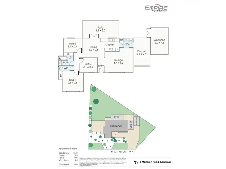 Floorplan of Homely house listing, 8 Mannion Way, Kardinya WA 6163