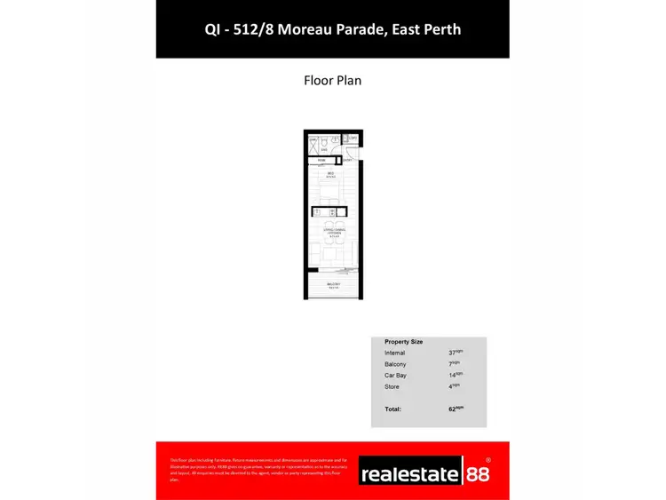 Floorplan of Homely apartment listing, 109/8 Moreau Parade, East Perth WA 6004