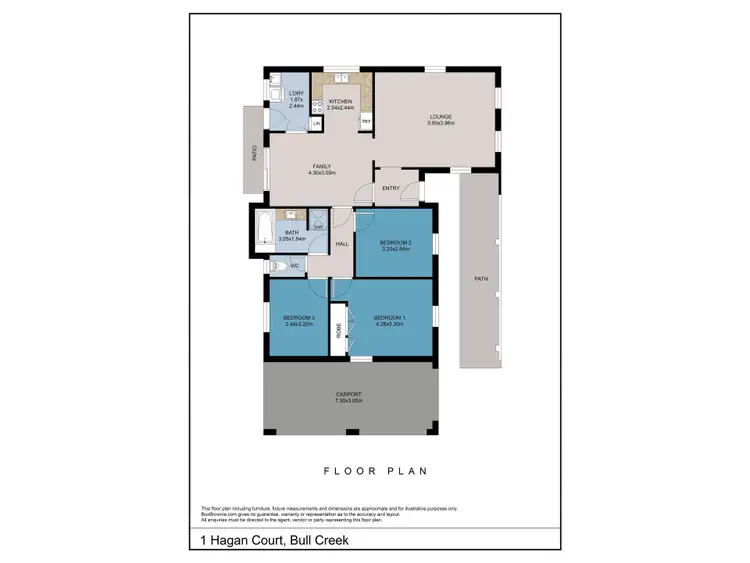 Floorplan of Homely house listing, 1 Hagan Court, Bull Creek WA 6149